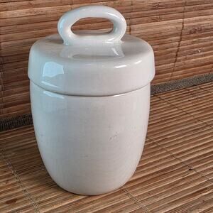 Vintage Covered Egg Cup White English Stoneware Made in England